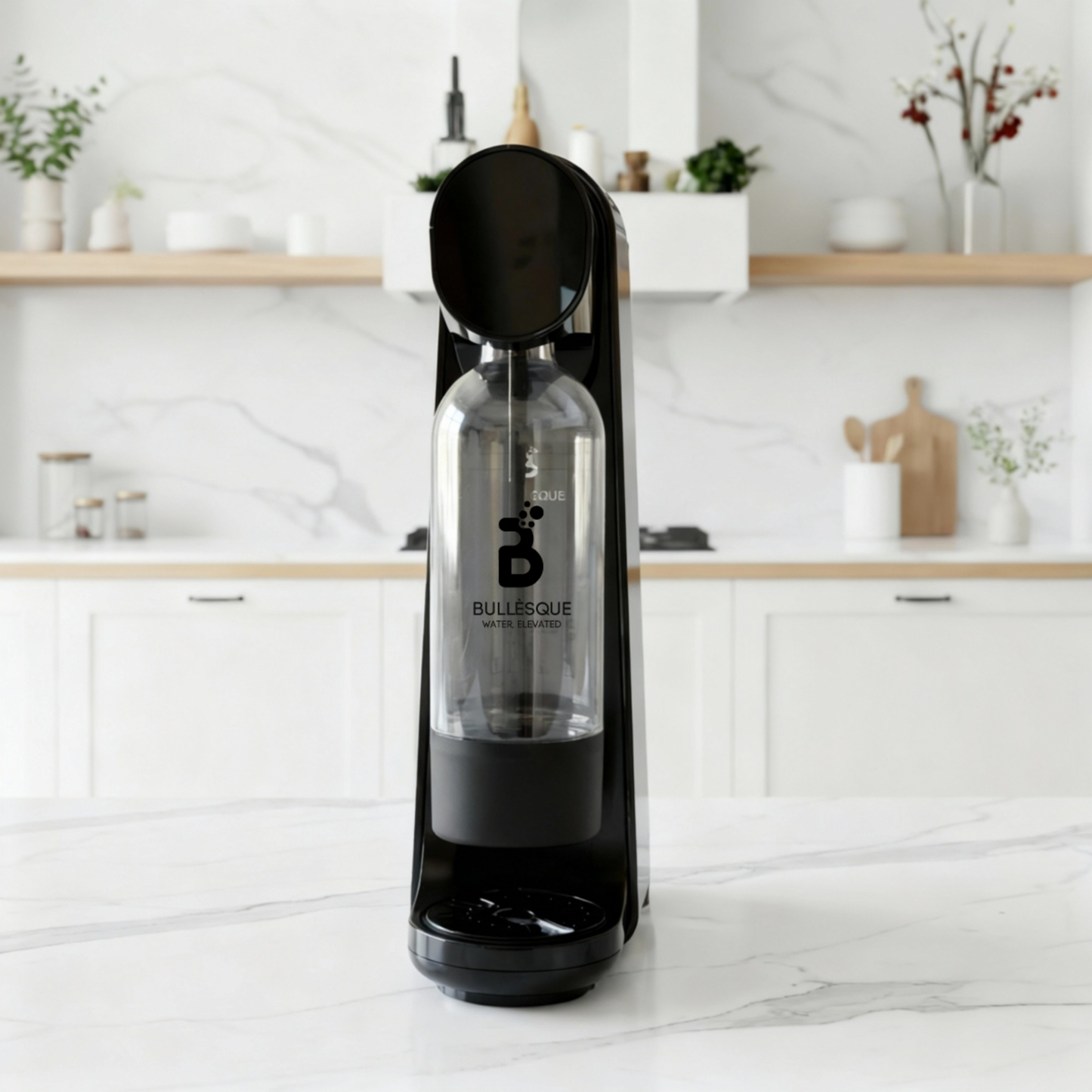 Bullesque Carbonator with BPA-free water bottle attached — home soda maker Lebanon